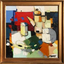 Claude Venard, Nature Morte Au Vase, Huile Sur Toile, Signé En Bas À Droite