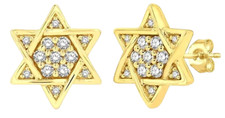 0.65ct Naturel Diamant Rond 14k Solide Jaune or Mariage Star Boucles D'Oreilles