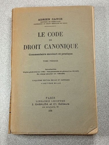 Code droit canonique - droit,