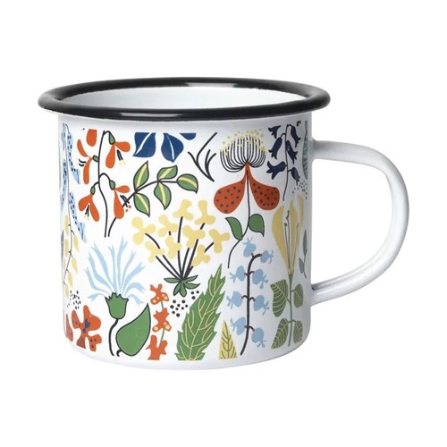 Tasse émaillée herbier