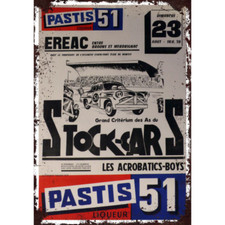 Plaque métal plate 20 x 30 cm :  Stock-cars
