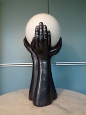 GRAND LAMPE 3 MAIN Céramique-DLG Jean MARAIS-DESIGN 70-globe opaline Ø20cm