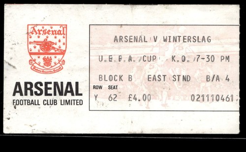 Billet 1981 arsenal kfc - vs,