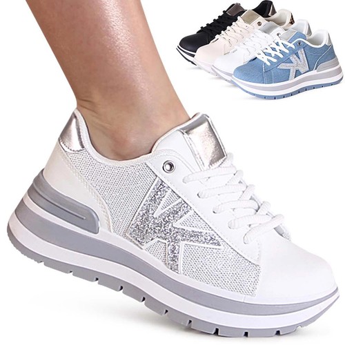Plateau sneakers glitter - plateau,