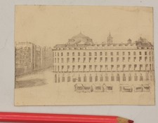 Dessin Vue D'une Ville Paris France ou Italie 19eme architecture theatre