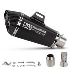 Cône Échappement Moto Yoshimura 51MM Hexagone Silencieux Universel Noir