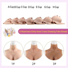 Faux Seins en Silicone Réaliste (Taille B-G)  Poitrine Fausse pour Travestie