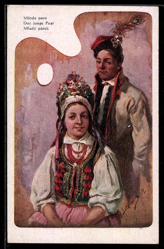 Carte postale artiste couple - carte,