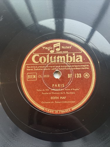 Rpm edith piaf paris - 78,