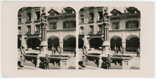 Stereo, Suisse, Bern, La Fontaine du Dompteur de Lions Vintage stereo card -La