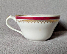 Grosse tasse en porcelaine blanche, liseré  bordeaux et dorure made in Spain