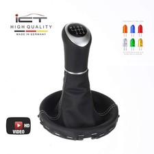 ICT Pommeau de levier cuir Alcantara® LED pour VW Bus T5 Multivan 6 vitesses