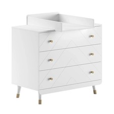 TINY WHITE - Table à langer et Commode 3 Tiroirs Motif Graphique
