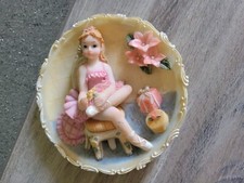 PETIT CADRE 3 D RELIEF DANSEUSE RÉSINE TUTU VINTAGE