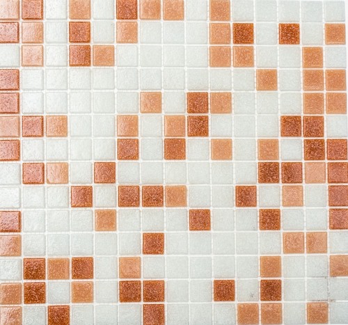 Mosaïque verre blanc - verre, rosé