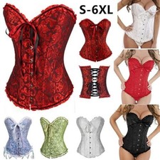 Déguisement basque burlesque corset désossé overbust femme UK taille 6-24