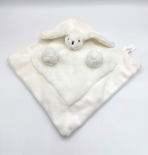 Doudou plat carré lapin blanc