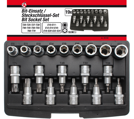 Coffret douille embout torx - douille,