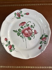 Sud Ouest Assiette Faïence 18ème Grand Bouquet Rose & Oeillet