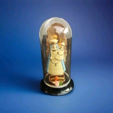 petite  vierge Marie et l'enfant Jésus sous globe en plastique année 75