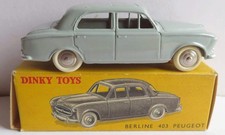 Dinky Toys 24B Peugeot 403 Berline Sans Vitre Echancrure + Boite 24B - Originale