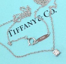 ❄❄ TIFFANY & CO AUTHENTIQUE RAS À COU DIAMANT SOLITAIRE PLATINE 950 KDO NOEL ❄❄