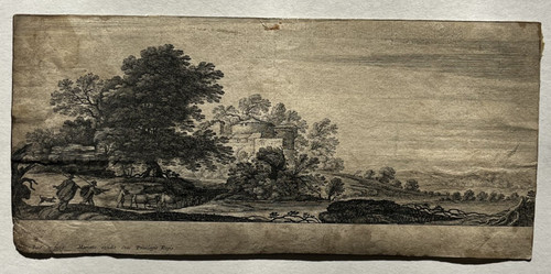 Tour paysage gravure eau forte - paysage,