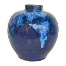 VASE EN GRÈS ÉMAILLÉ DE STYLE ART NOUVEAU 1900 SIGNÉ "GREM" GRES DU MORVAN