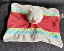 ?Doudou Bengy Plat Ours Coquard Gris Rouge Rouge Bleu Vert