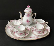 TETE A TETE THE MOKA PORCELAINE HEREND HUNGARY DECOR WALDSTEIN JARDIN FRAMBOISE