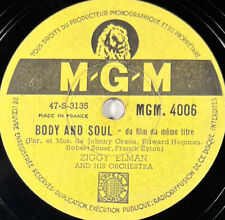 Ziggy Elman : And the angels sing / Body and soul DISQUE 78 tours rpm M.G.M 4006