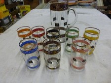 RARE ET BEAU SERVICE A ORANGEADE VERRERIE DE MONACO MONTE-CARLO VINTAGE 1960