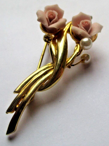 Broche couleur fleurs - broche, or