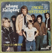 Johnny HALLYDAY Noël interdit Fou d'amour 45 tours Vinyle