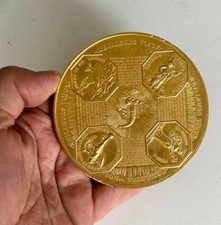 Très GRANDE MÉDAILLE MONNAIE de PARIS MEILLEURS VOEUX - BRONZE DORE - 1963