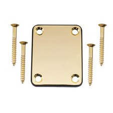 Musiclily Gold 4 Hole Metal Neck Mounting Plate For Fender Style Guitar Bass