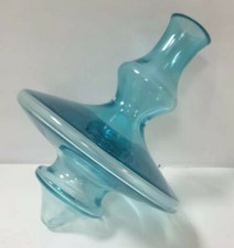 Vase soliflore Christian TORTU toupie cristallerie verre bleu