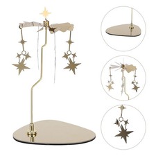  Bougeoir Plateau Triangulaire Noel Rotatif En Acier Inoxydable Tourner