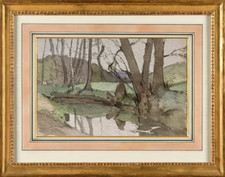 TRES BELLE AQUARELLE PAYSAGE DANS LE GOUT DE HENRI JOSEPH HARPIGNIES ? (12)