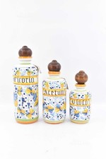 Tris Bouteilles Céramique Peint à Main Gianfranco Danseurs Chicorée /Acetum/V