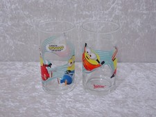 HAy7Wz - 2 X Minions Bautz´ner Moutarde Verre - Vintage - 11,5 Cm - Publicité
