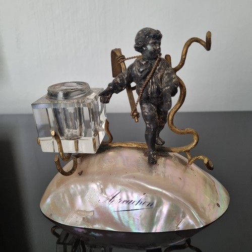 Encrier nacre souvenir - encrier,