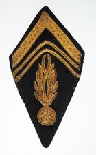 ANCIEN INSIGNE TISSU LOSANGE DE BRAS MOD.45 - GENDARMERIE MOBILE - CANNETILLE