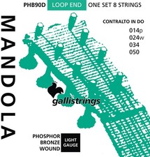 Cordes De Mandole Ténor Galli PHB90D, À Boucle, Pour Accordage CGDA, .014-.050