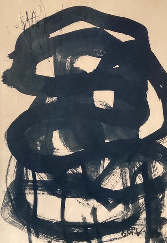 Monochrome abstrait original - monochrome,