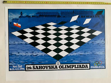 29th chess olympiad Novi Sad Yugoslavia Serbia vintage poster