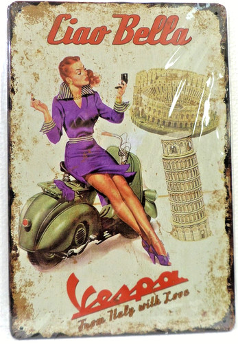 Plaque metal vintage deco - metal,