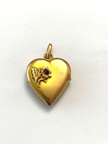 Ancien pendentif coeur double - ancien,
