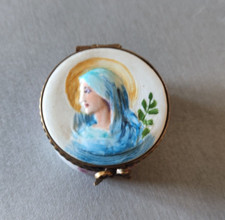 RARE mini boite à pillule Porcelaine Limoges peint main MARCEL CAFFY COLLECTION