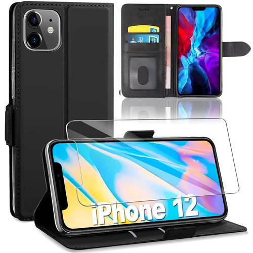 Coque cuir noir - +, verre